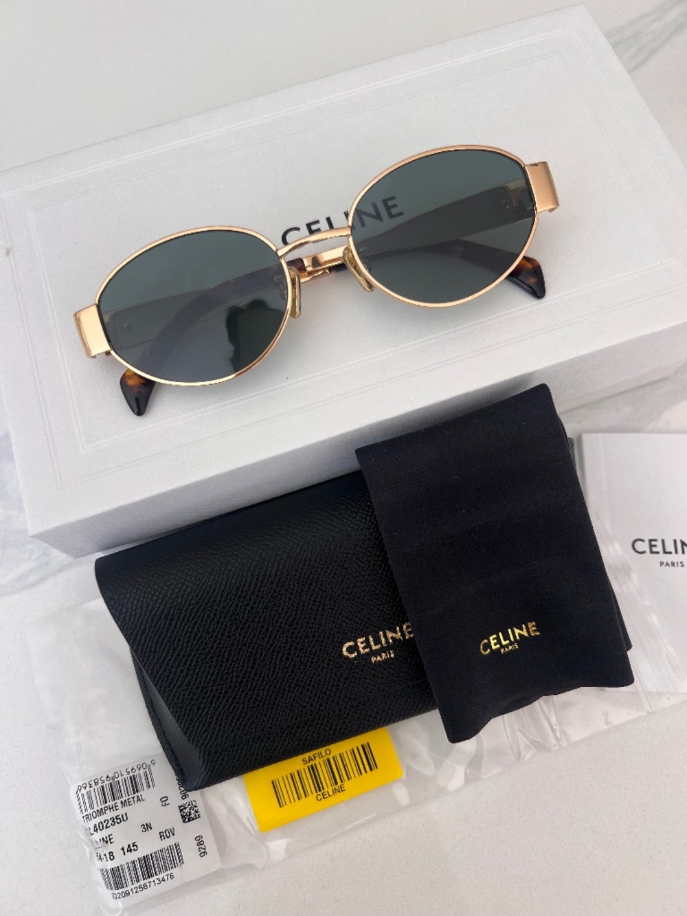 CELINE TRIOMPHE METAL 01 SUNGLASSES IN METAL